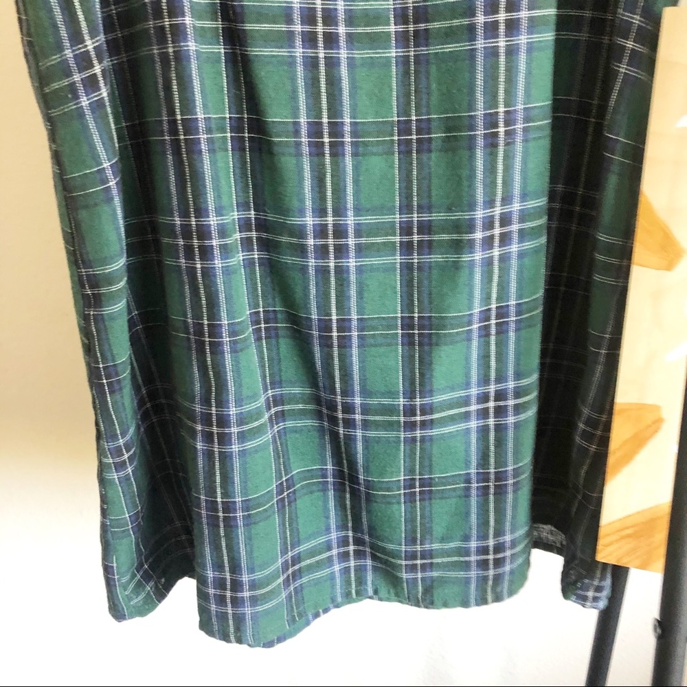 UO Straight Neck Green Plaid Mini Dress Sz.4 - Picture 5 of 13
